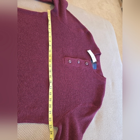 New American Eagle Outfitters Men's large tall burgundy henley sweater pullover - Picture 4 of 9